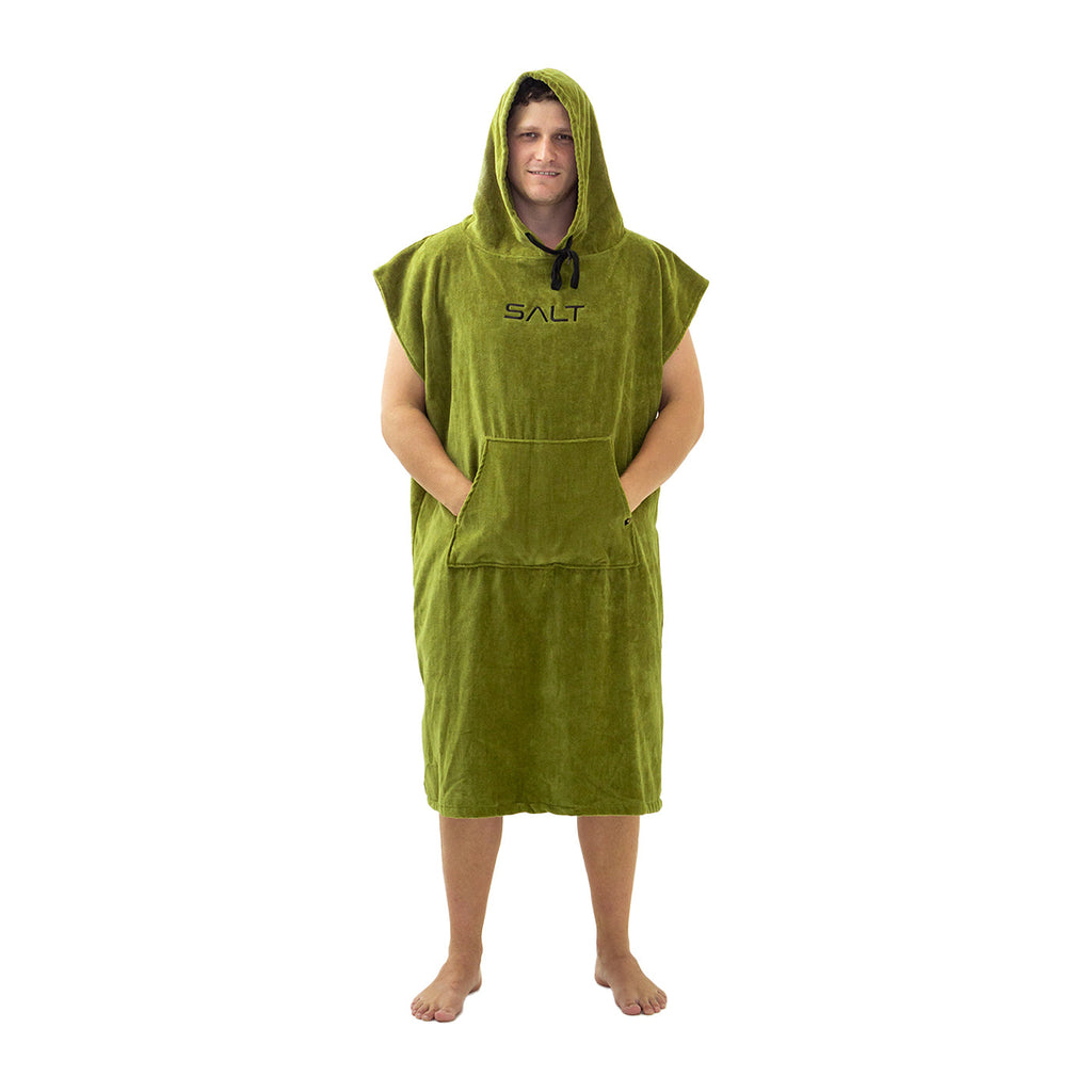 SALT Hooded Cotton Poncho Towel - Green