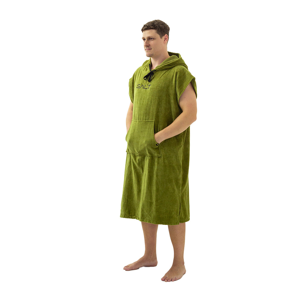 SALT Hooded Cotton Poncho Towel - Green