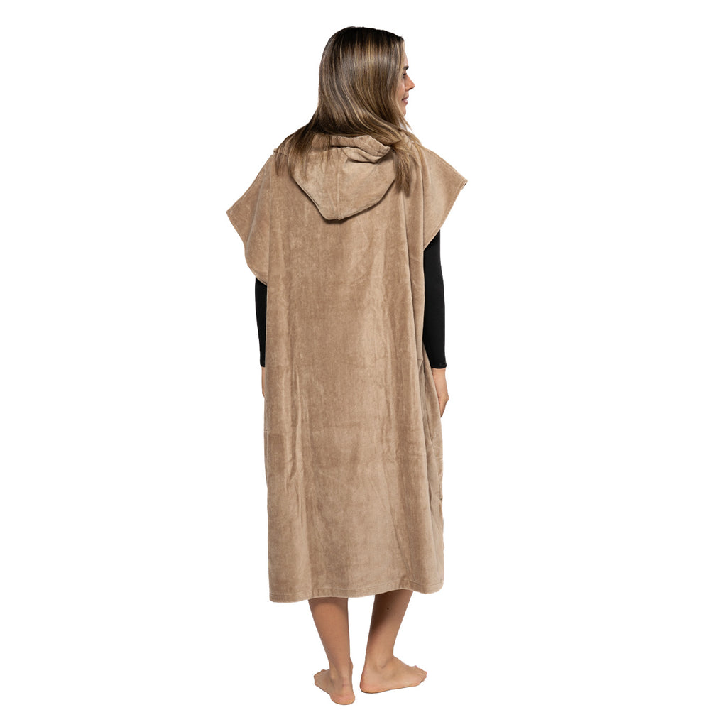SALT Hooded Cotton Poncho Towel - Tan