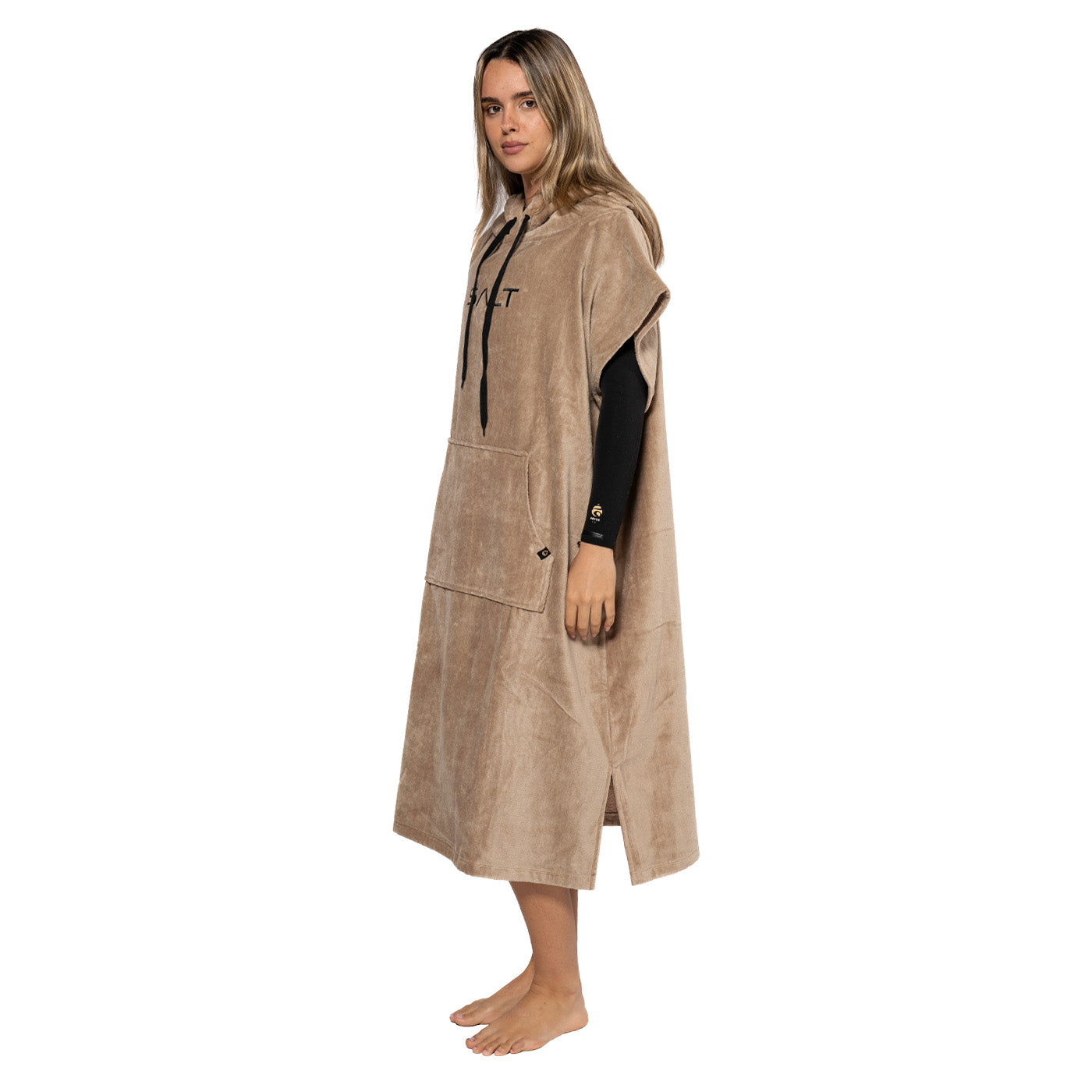 SALT Hooded Cotton Poncho Towel - Tan