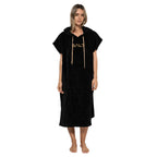 SALT Hooded Cotton Poncho Towel - Black