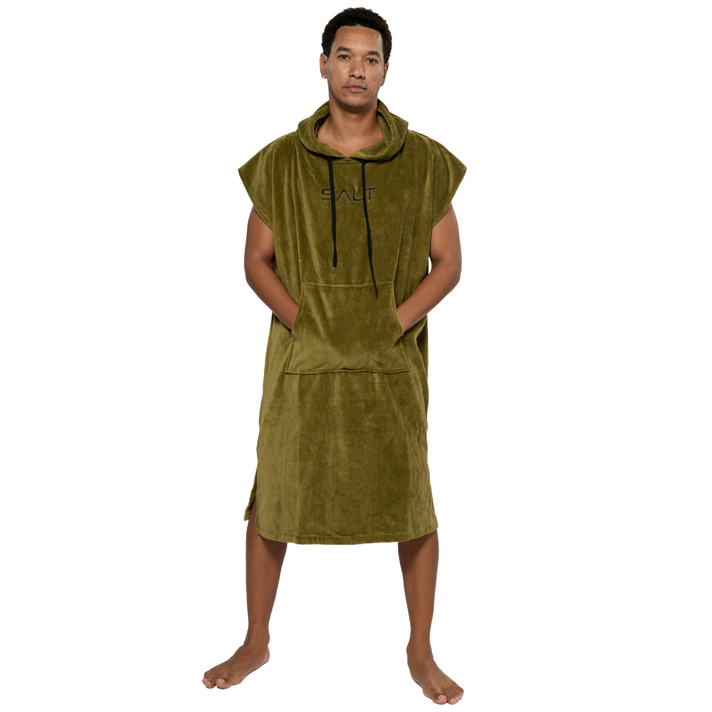 SALT Hooded Cotton Poncho Towel - Green