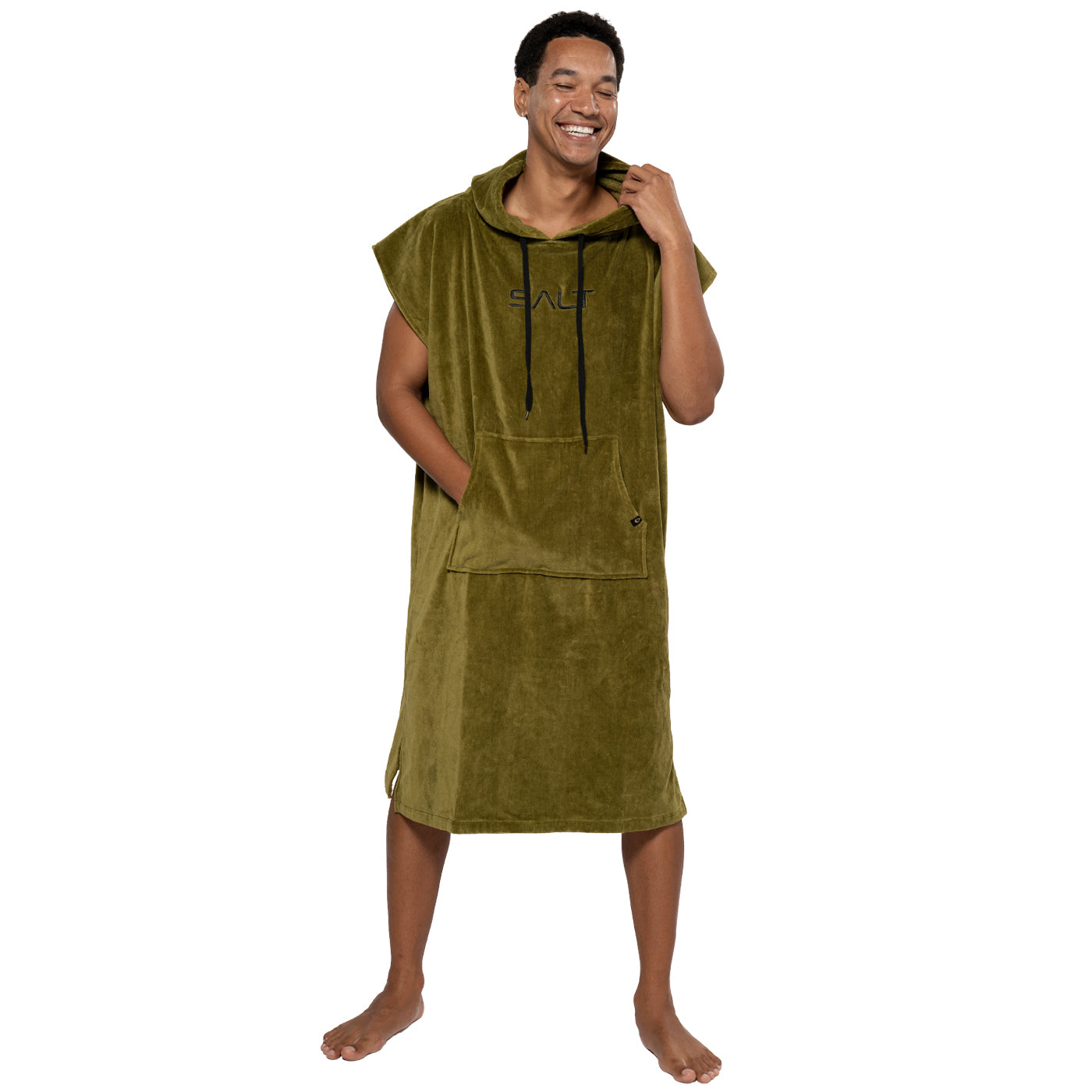 SALT Hooded Cotton Poncho Towel - Green